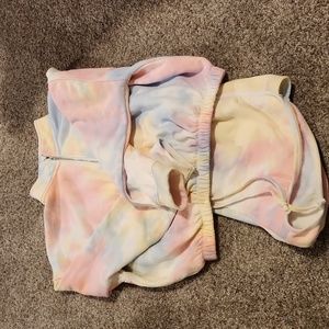 Tie dye short and sweatshirt set